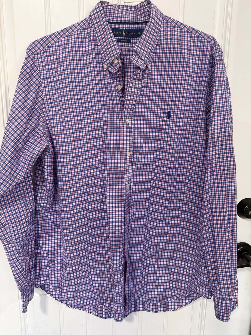 Ralph Lauren Men's Long Sleeve Non-Iron Plaid Button-Down Shirt